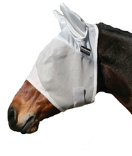 Shires Maschera Antimosche Per Cavalli A Rete Fine – Con Orecchie E Protezione Naso, Tessuto Air Stream, Protezione UV, Taglia XSmall Pony, Colore Nero - 2